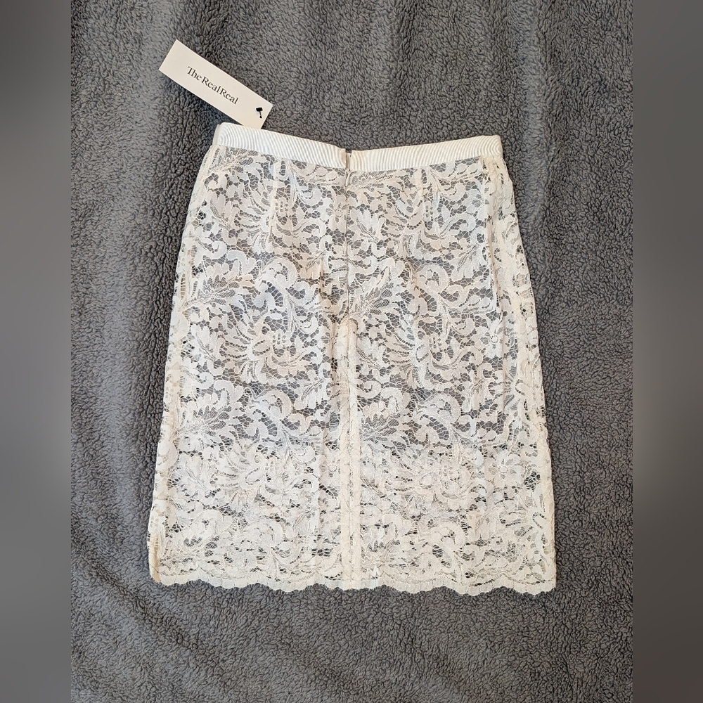 sacai luck Elegant White Lace Skirt